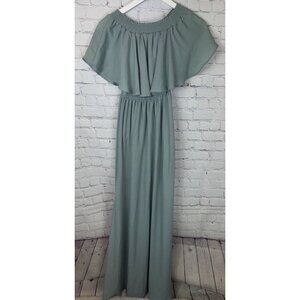 SHOW ME YOUR MUMU Womens' Green Sage Off-the-Shoulder Long Dress Size XXS